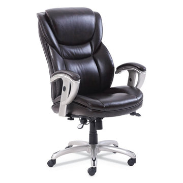 SertaPedic® Emerson Executive Task Chair, Supports Up To 300 Lb, 19" To 22" Seat Height, Brown Seat-back, Silver Base freeshipping - TVN Wholesale